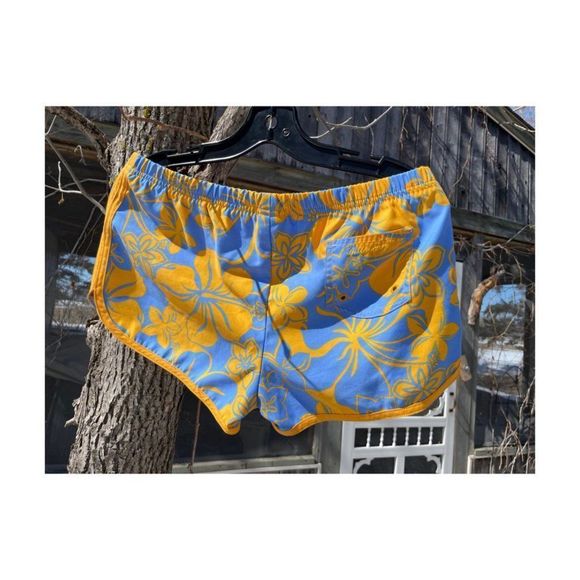 Billabong 90s Boardie Watershorts Blue Yellow Floral Sz L - Picture 3 of 6
